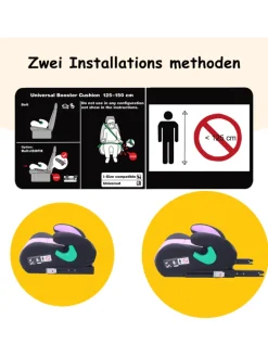YALION Kindersitzerhöhung mit ISOFIX – ECE R129 (i-Size) Autositzerhöhung