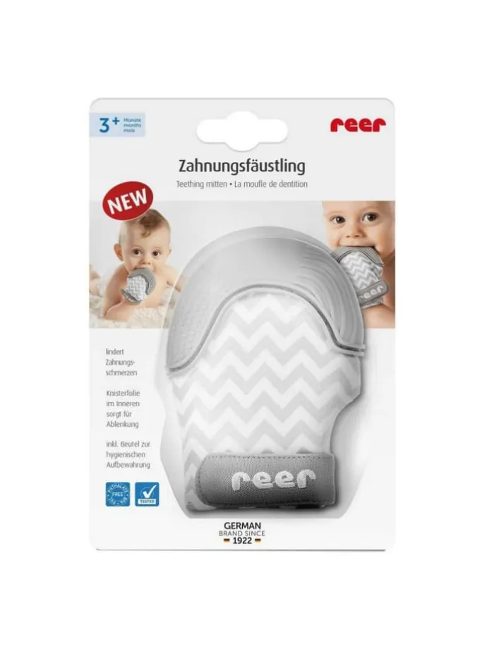 Zahnungsfäustling in Grau ab 3 Monate