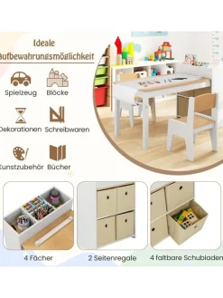 Zeichentisch mit 2 Stühlen ab 3 Jahren in Hellbraun