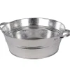 Zinkwanne 12 Liter mit Griffen in Silber