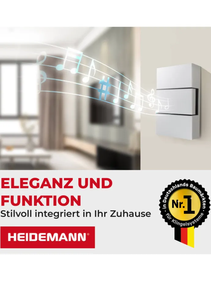 Zweiklang-Gong Ibis 8V reinweiß 82 dB Funkklingel